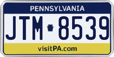 PA license plate JTM8539
