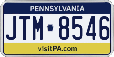 PA license plate JTM8546