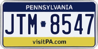 PA license plate JTM8547