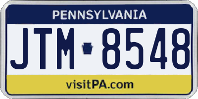 PA license plate JTM8548