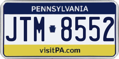 PA license plate JTM8552