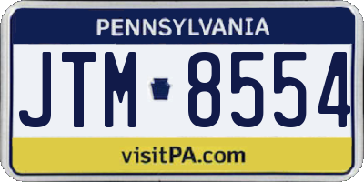 PA license plate JTM8554