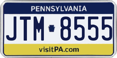PA license plate JTM8555