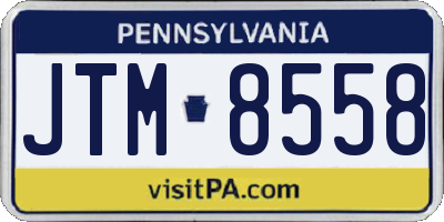 PA license plate JTM8558