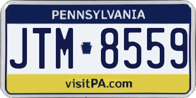 PA license plate JTM8559