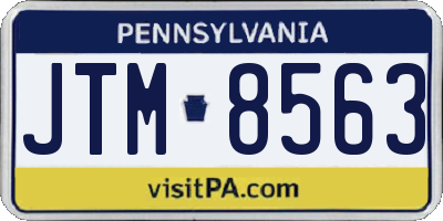 PA license plate JTM8563