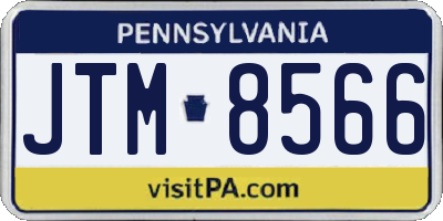 PA license plate JTM8566
