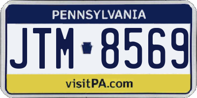 PA license plate JTM8569
