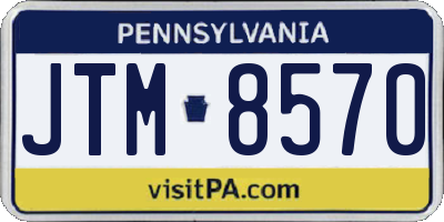 PA license plate JTM8570