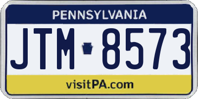 PA license plate JTM8573