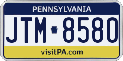 PA license plate JTM8580