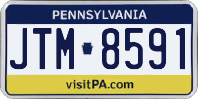 PA license plate JTM8591