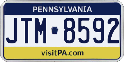 PA license plate JTM8592
