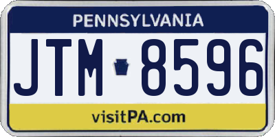 PA license plate JTM8596