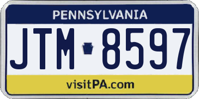PA license plate JTM8597