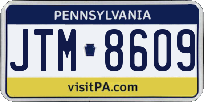 PA license plate JTM8609