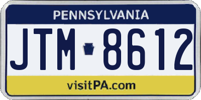 PA license plate JTM8612