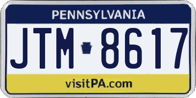 PA license plate JTM8617