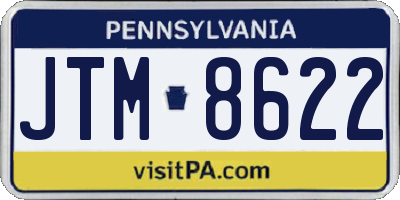PA license plate JTM8622