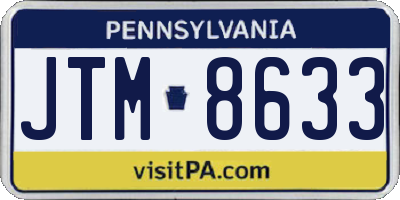 PA license plate JTM8633