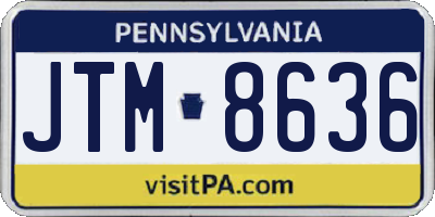 PA license plate JTM8636