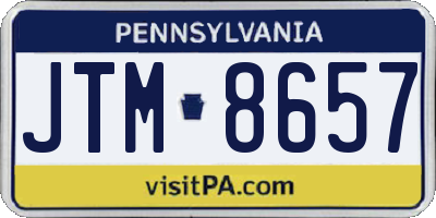 PA license plate JTM8657