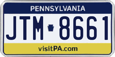 PA license plate JTM8661