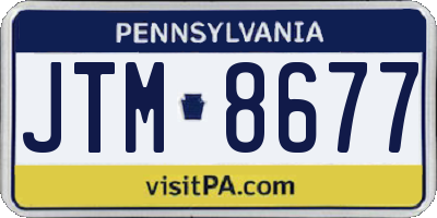 PA license plate JTM8677