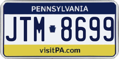 PA license plate JTM8699