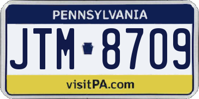 PA license plate JTM8709