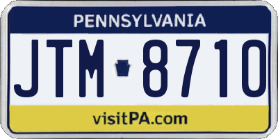 PA license plate JTM8710