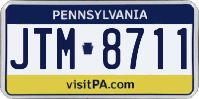 PA license plate JTM8711
