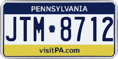 PA license plate JTM8712