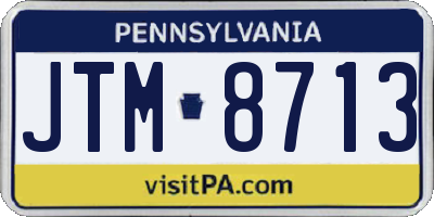 PA license plate JTM8713