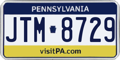 PA license plate JTM8729