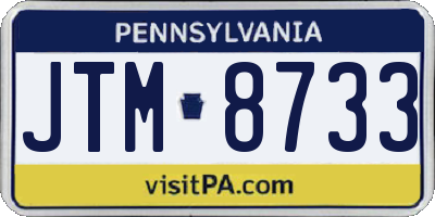 PA license plate JTM8733
