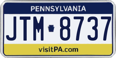 PA license plate JTM8737