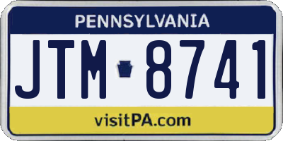 PA license plate JTM8741