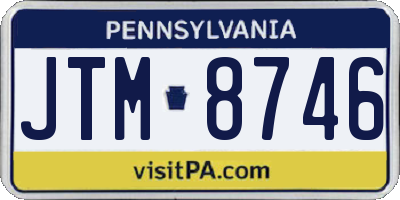 PA license plate JTM8746