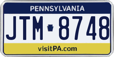 PA license plate JTM8748