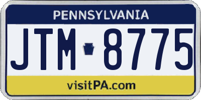 PA license plate JTM8775