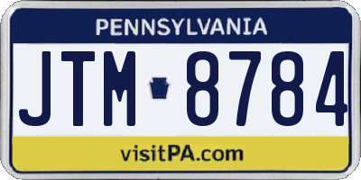 PA license plate JTM8784