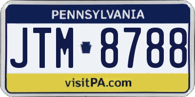 PA license plate JTM8788