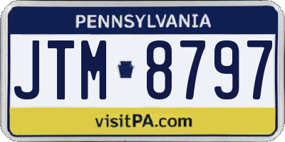 PA license plate JTM8797
