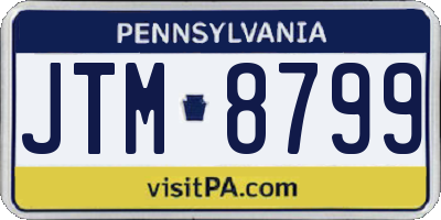 PA license plate JTM8799
