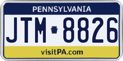 PA license plate JTM8826