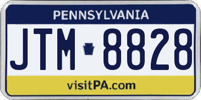 PA license plate JTM8828