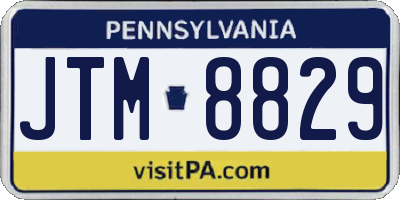 PA license plate JTM8829