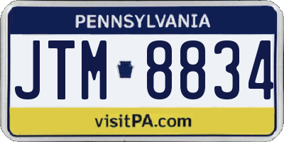 PA license plate JTM8834