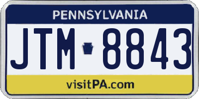 PA license plate JTM8843